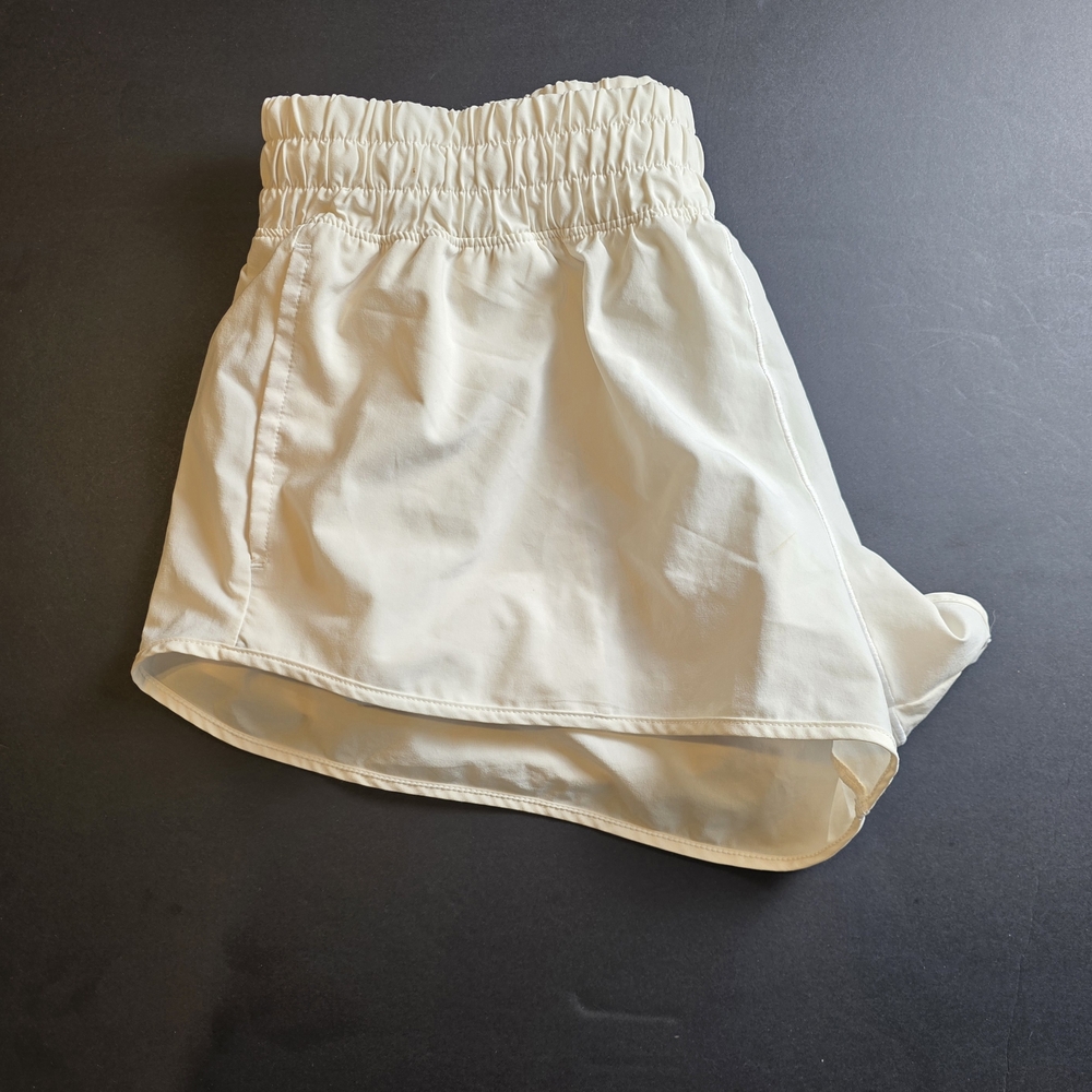 Cream Athletic Skort with Elastic Waist